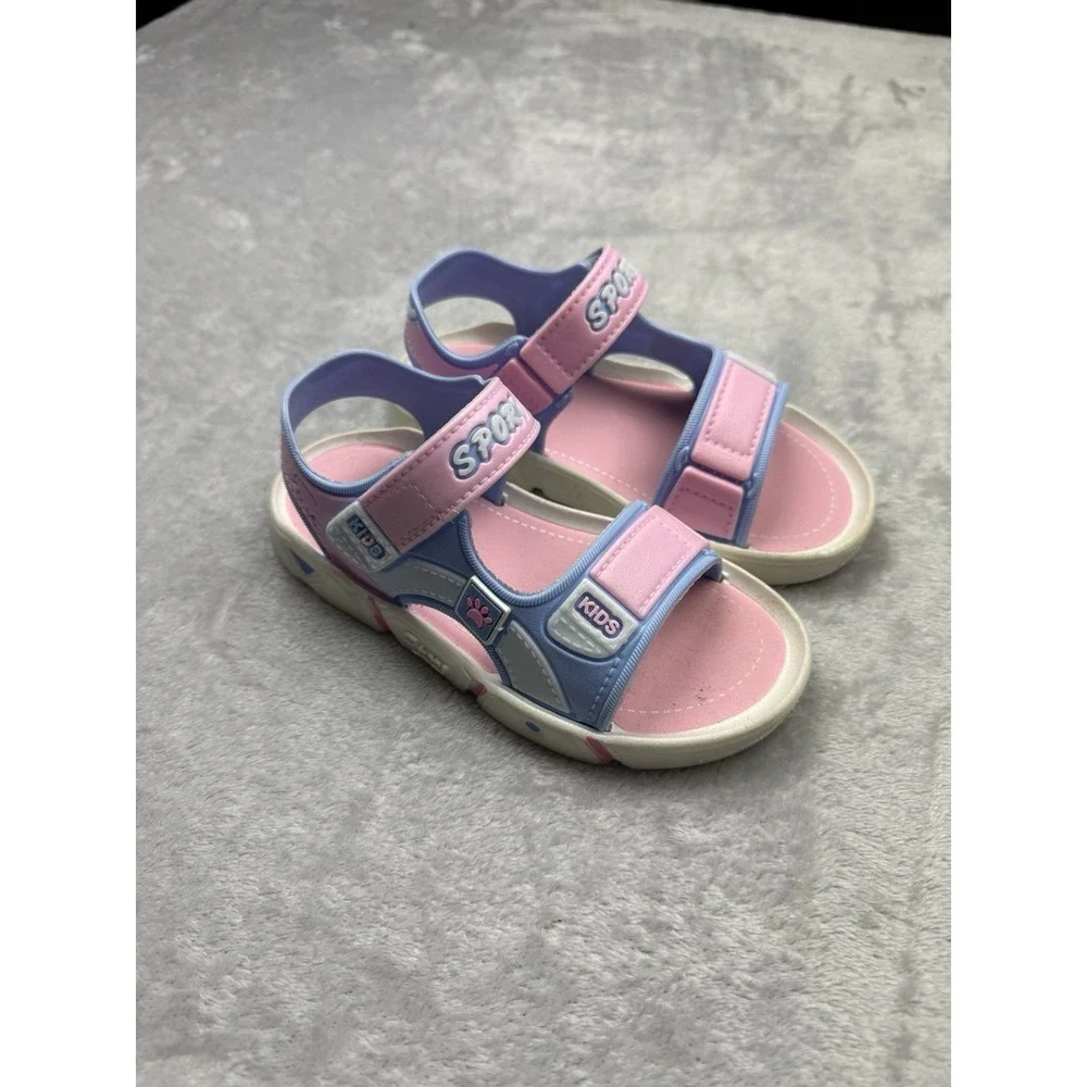 Yuechuang Kids Hook & Loop Sandals Pink/Blue/White 29 YC-619